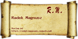 Radek Magnusz névjegykártya